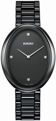 Rado Watches : R53093712 Quartz Diamond Dial Black Ceramic Women Watch