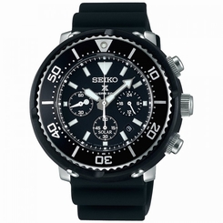 Seiko Watches : SBDL037 Limited Edition Solar Chronograph Black Rubber Men Watch