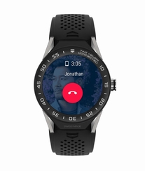 TAG Heuer Watches : SBF8A8001.11FT6076 Connected Modular 45 Smartwatch Black Ceramic Bezel Black Rubber Men Watch