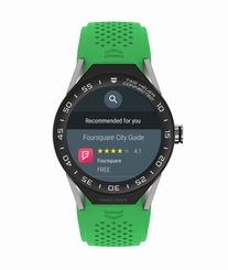 TAG Heuer Watches : SBF8A8001.11FT6083 Connected Modular 45 Smartwatch Black Mat Ceramic Bezel Green Rubber Men Watch