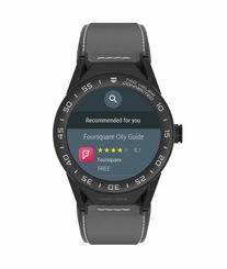 TAG Heuer Watches : SBF8A8013.82FT6104 Connected Modular 45 Smartwatch Black Ceramic Bezel Gray Leather Men Watch