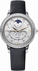 Maurice Lacroix Watches : SD6107-SD501-15 Automatic Day Date Month Diamond Bezel Black Textile Strap Women Watch