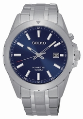 Seiko Watches : SKA695P1 Kinetic Blue Dial Date Stainless Steel Men Watch