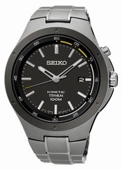 Seiko Watches : SKA715P1 Kinetic Black Dial Date Titanium Men Watch