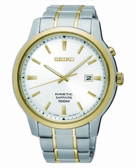 Seiko Watches : SKA742P1 Kinetic Analog Date Two Tone Stainless Steel Men Watch