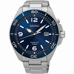 Seiko Watches : SKA745P1 Kinetic Blue Dial Date Stainless Steel Men Watch
