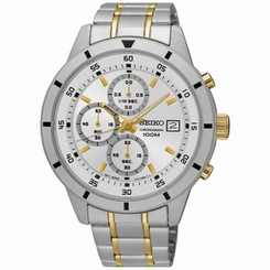 Seiko Watches : SKS563P1 Quartz Chronograph Date Two Tone Stainless Steel Men Watch