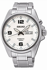 Seiko Watches : SMY135P1 Kinetic Analog Day Date Stainless Steel Men Watch
