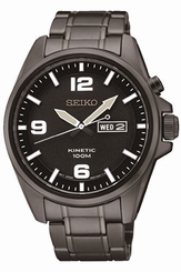 Seiko Watches : SMY139P1 Kinetic Analog Day Date Stainless Steel Men Watch