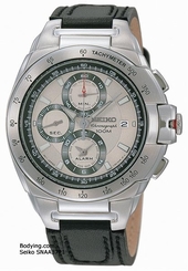 Seiko Watches : SNAA37P1 100M Black Leather Strap Men's Watch