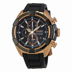 Seiko Watches : SNAF60P1 Quartz Chronograph Date Black Rubber Men Watch