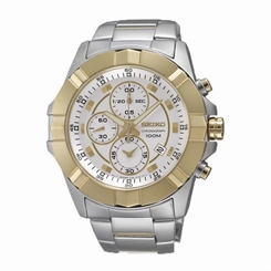 Seiko Watches : SNDD74P1 Quartz Chronograph Date Two Tone Stainless Steel Men Watch