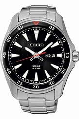 Seiko Watches : SNE393P1 Solar Analog Day Date Stainless Steel Men Watch