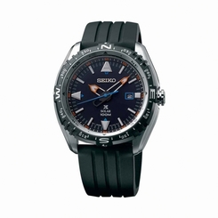 Seiko Watches : SNE423P1 Solar Date Black Silicone Men Watch