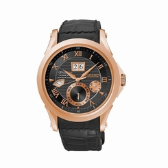 Seiko Watches : SNP084P1 Kinetic Perpetual Calendar Black Leather Men Watch