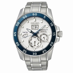 Seiko Watches : SNP085P1 Kinetic Perpetual Calendar Stainless Steel Men Watch