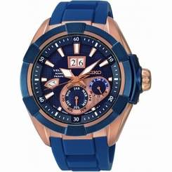 Seiko Watches : SNP120P1 Kinetic Perpetual Calendar Blue Rubber Men Watch