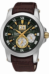 Seiko Watches : SNP127P1 Kinetic Perpetual Calendar Brown Leather Men Watch