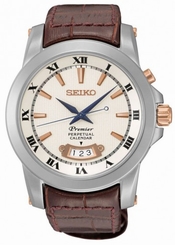Seiko Watches : SNQ150P1 Quartz Perpetual Calendar Brown Leather Men Watch