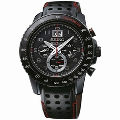 Seiko Watches : SPC141P1 Quartz Chronograph Date Black Leather Men Watch