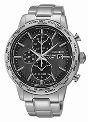 Seiko Watches : SPL049P1 Quartz Chronograph Alarm World Time Stainless Steel Men Watch