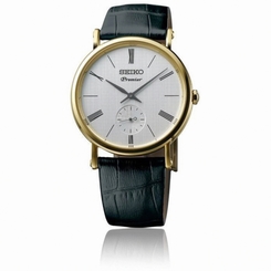 Seiko Watches : SRK036P1 Quartz Analog Small Second Dial Black Leather Men Watch