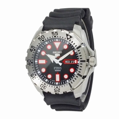Seiko Watches : SRP601J1 Automatic 24 Jewels Day Date Black Rubber Men Watch