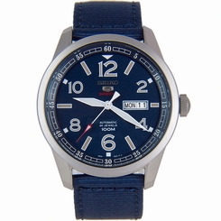 Seiko Watches : SRP623K1 Automatic 24 Jewels Day Date Blue Nylon Men Watch