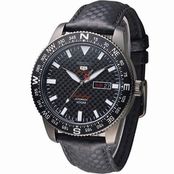 Seiko Watches : SRP719J1 Limited Edition Automatic 24 Jewels Day Date Black Leather Men Watch