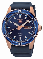 Seiko Watches : SRP738J1 Automatic 24 Jewels Day Date Blue Rubber Men Watch