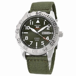 Seiko Watches : SRP751J2 Automatic 24 Jewels Day Date Green Nylon Men Watch