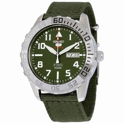 Seiko Watches : SRP751K2 Automatic 24 Jewels Day Date Green Nylon Men Watch