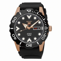 Seiko Watches : SRPA12J1 Automatic 24 Jewels Day Date Black Rubber Men Watch