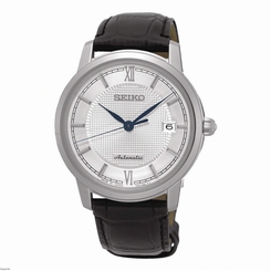 Seiko Watches : SRPA13J1 Automatic Date Black Leather Men Watch