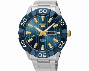 Seiko Watches : SRPA53J1 Automatic 24 Jewels Blue Dial Day Date Stainless Steel Men Watch