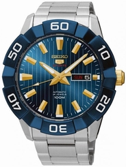 Seiko Watches : SRPA53K1 Automatic 24 Jewels Blue Dial Day Date Stainless Steel Men Watch