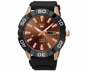 Seiko Watches : SRPA58K1 Automatic 24 Jewels Day Date Black Rubber Men Watch