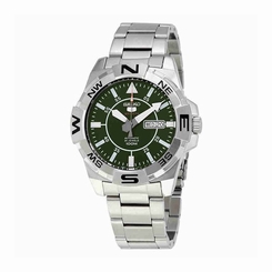 Seiko Watches : SRPA59K1 Automatic 24 Jewels Green Dial Day Date Stainless Steel Men Watch