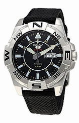 Seiko Watches : SRPA69J1 Automatic 24 Jewels Day Date Black Nylon Men Watch