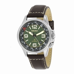 Seiko Watches : SRPA77K1 Automatic Green Dial Date Brown Leather Men Watch