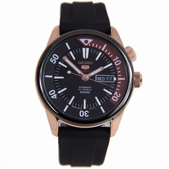 Seiko Watches : SRPB32J1 Automatic 24 Jewels Day Date Black Rubber Men Watch