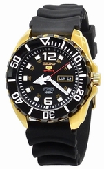 Seiko Watches : SRPB40K1 Automatic 24 Jewels Day Date Black Rubber Men Watch