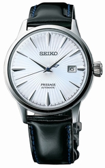 Seiko Watches : SRPB43J1 Automatic Ice Blue Date Bial Black Leather Men Watch
