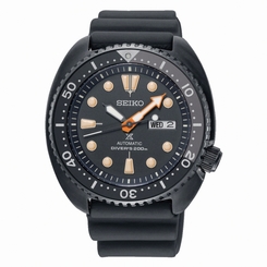 Seiko Watches : SRPC49K1 The Black Series Limited Edition Automatic Day Date Black Rubber Men Watch