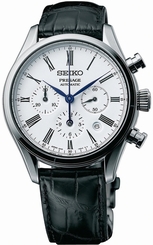 Seiko Watches : SRQ023J1 Automatic Chronograph Date Black Leather Men Watch
