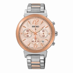 Seiko Watches : SRW856P1 Quartz Chronograph Date Stainless Steel Women Watch