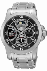 Seiko Watches : SRX013P1 Kinetic Direct Drive Moon Phase Stainless Steel Men Watch