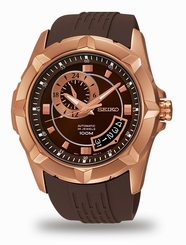 Seiko Watches : SSA230K1 Automatic 24 Jewels Date Brown Rubber Men Watch