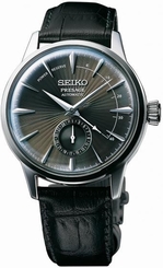 Seiko Watches : SSA345J1 Automatic Power Reserve Indicator Date Black Leather Men Watch