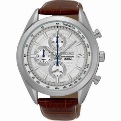Seiko Watches : SSB181P1 Quartz Chronograph Date Brown Leather Men Watch